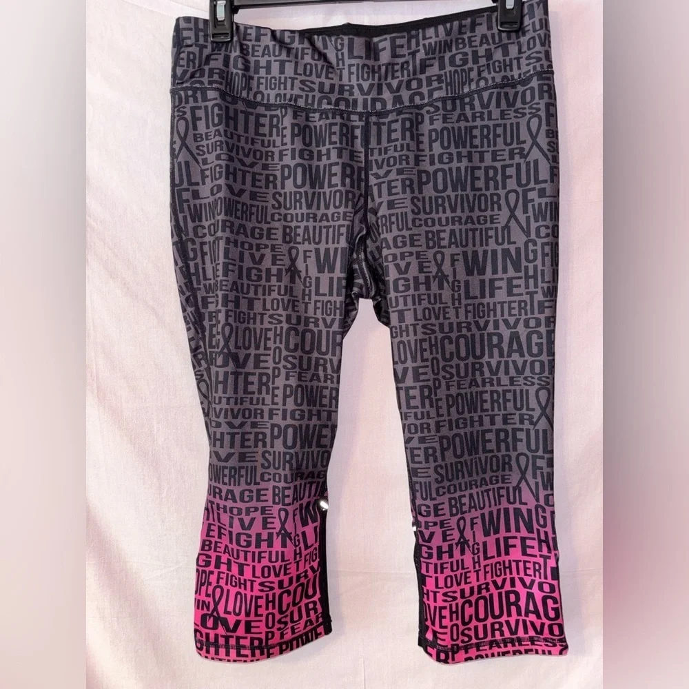 Ideology Gray and Pink Motivational Leggings